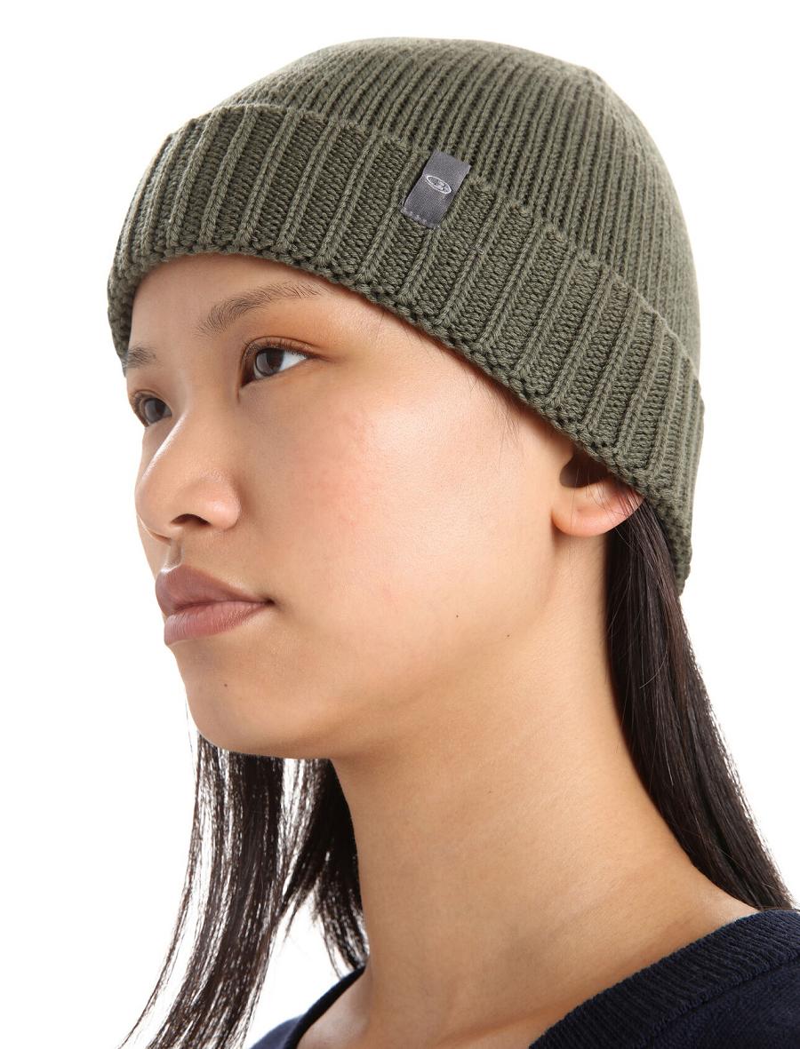 Chapeaux Icebreaker Unisex Merino Vela Cuff Beanie Femme Vert Olive | FR 1474BEXC